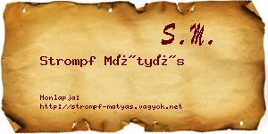 Strompf Mátyás névjegykártya